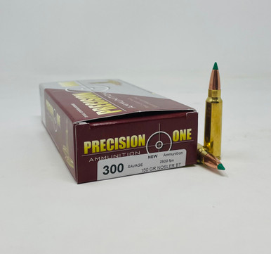 Precision One 300 Savage Ammunition PONE1335 150 Grain Nosler 20 Rounds