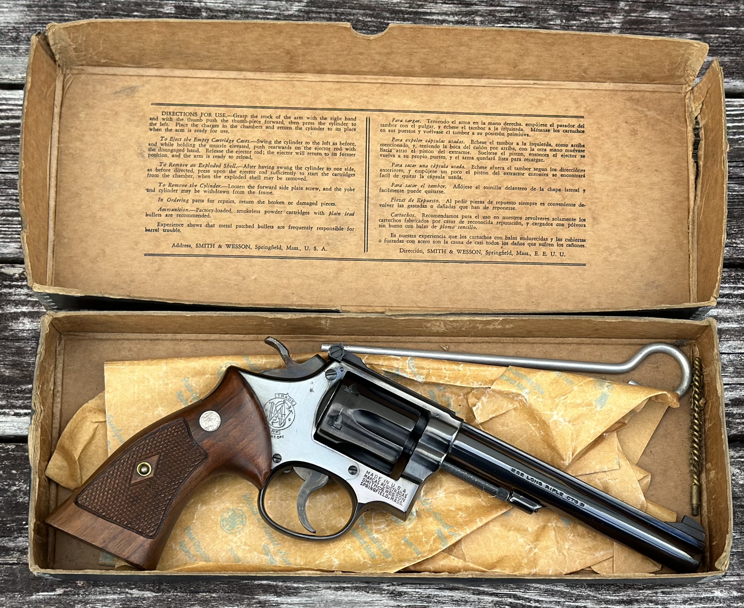 Smith & Wesson K22 22 LR 5 Screw Frame 6" Blued Barrel 1950's