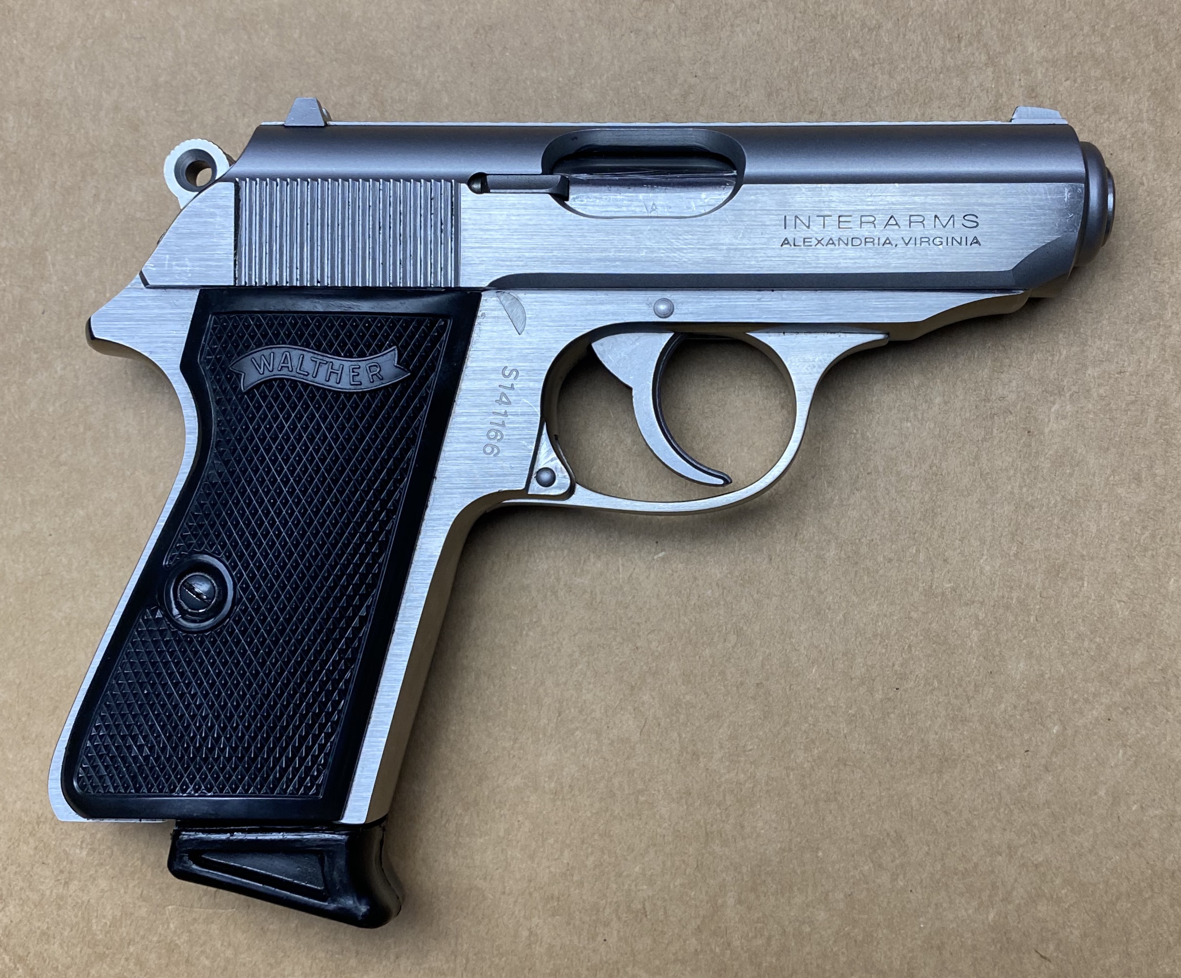 Like New Interarms Walther PPK/S 380 ACP 9mm Kurz Stainless Steel