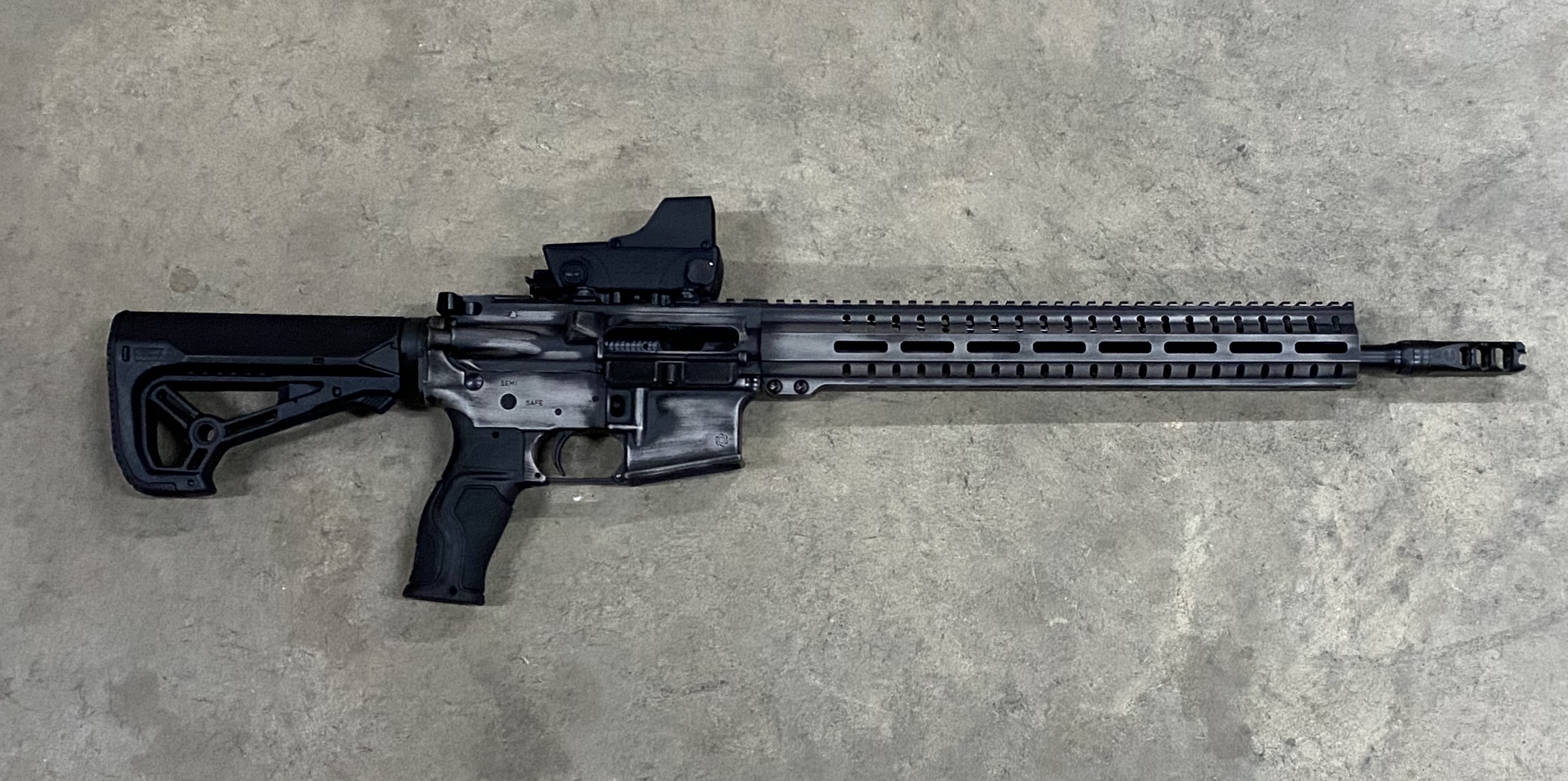 CMMG Resolute 556 Nato Battle Worn Titanium Mepro RDS 55AC7DA