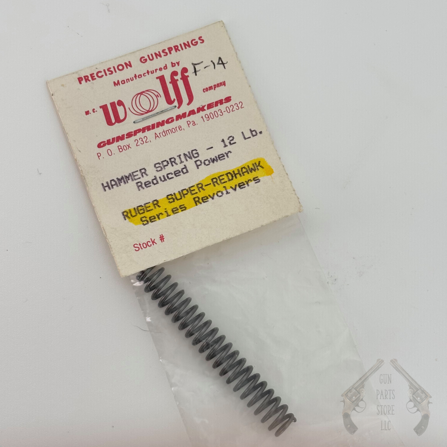 Wolff Reduced Power Hammer Spring, 12 Lb — Ruger Super Redhawk, GP100, SP101