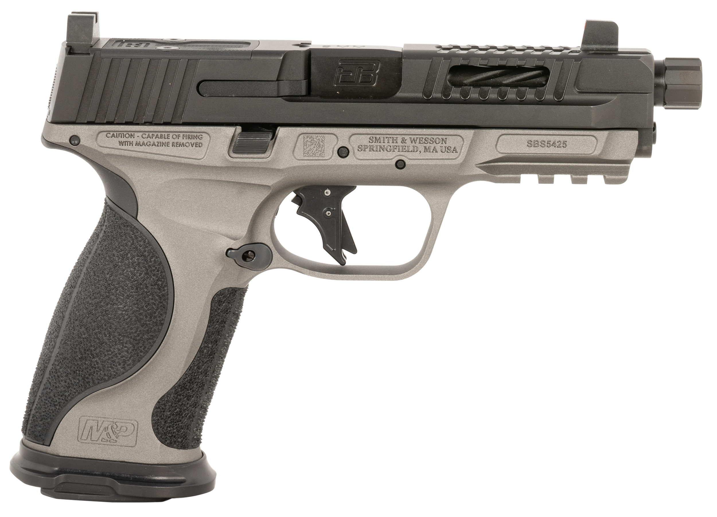 Ed Brown Fueled M&P Match Optic Ready Pistol MPFMATCH, 9mm Luger, 4.75in, Tungsten Gray Cerakote Finish, 17 Rds
