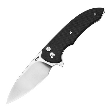 CJRB Cutlery Space Cowboy Button Lock Flipper Knife - 3" AR-RPM9 Sand Polished Drop Point Blade, Black G10 Handles - J1930-BK