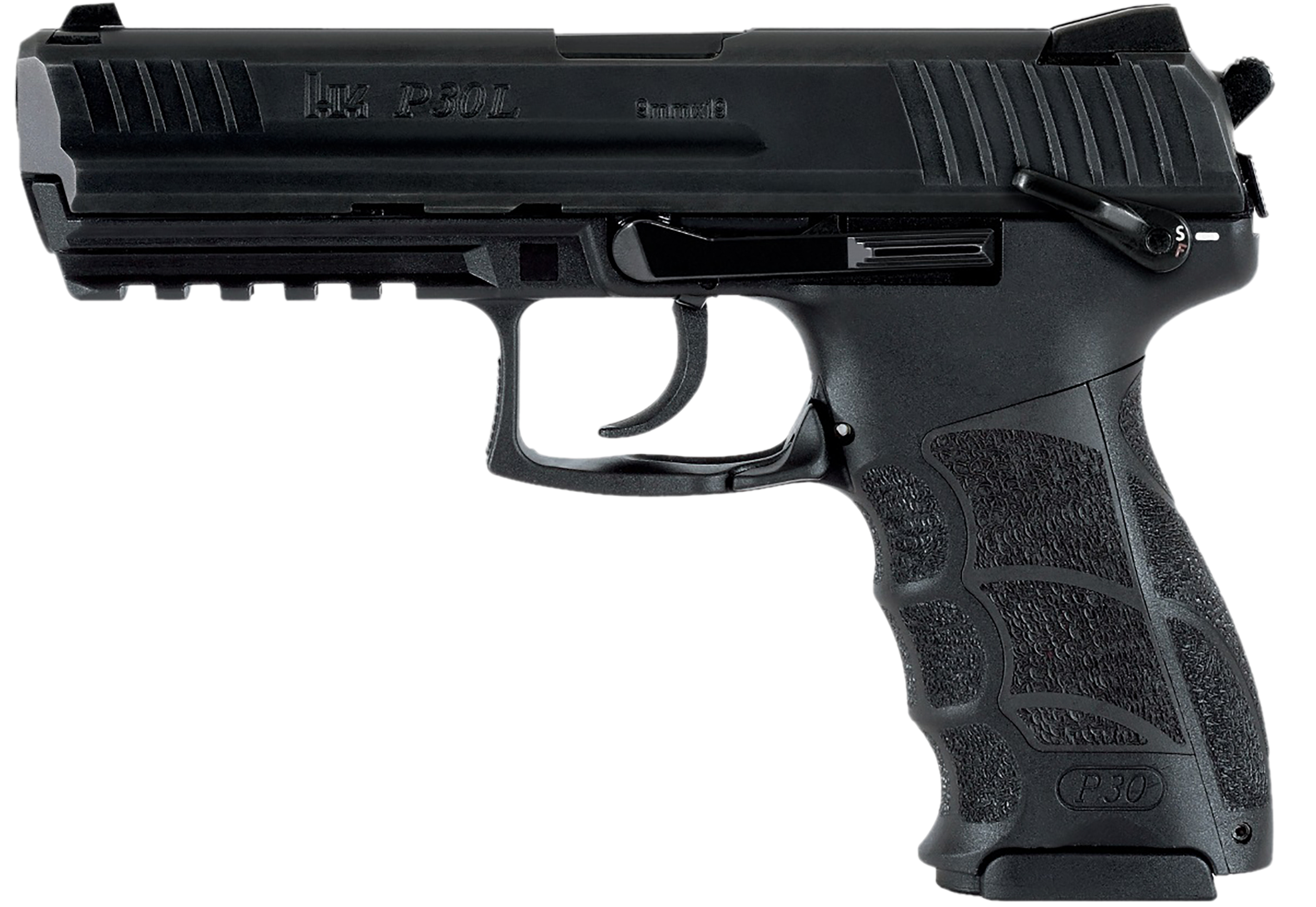 Heckler & Koch P30L V3 Pistol 81001099, 9mm Luger, 4.45in, Black Interchangeable Backstrap, Black Finish, 10 Rds