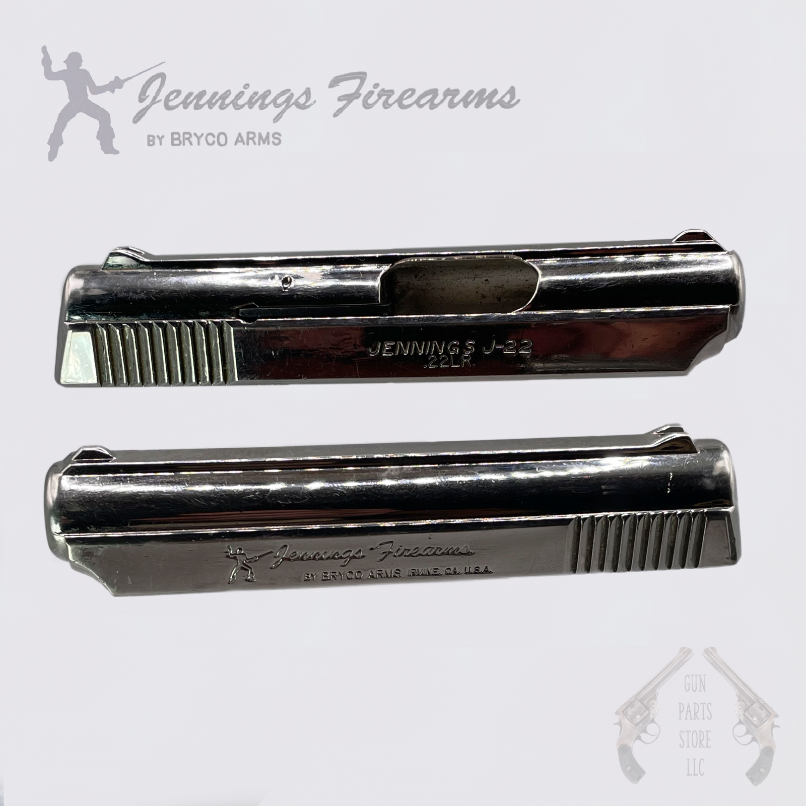 Jennings J-22 Slide with Extractor — Chrome, Late Up/Down Safety, Bryco Marked