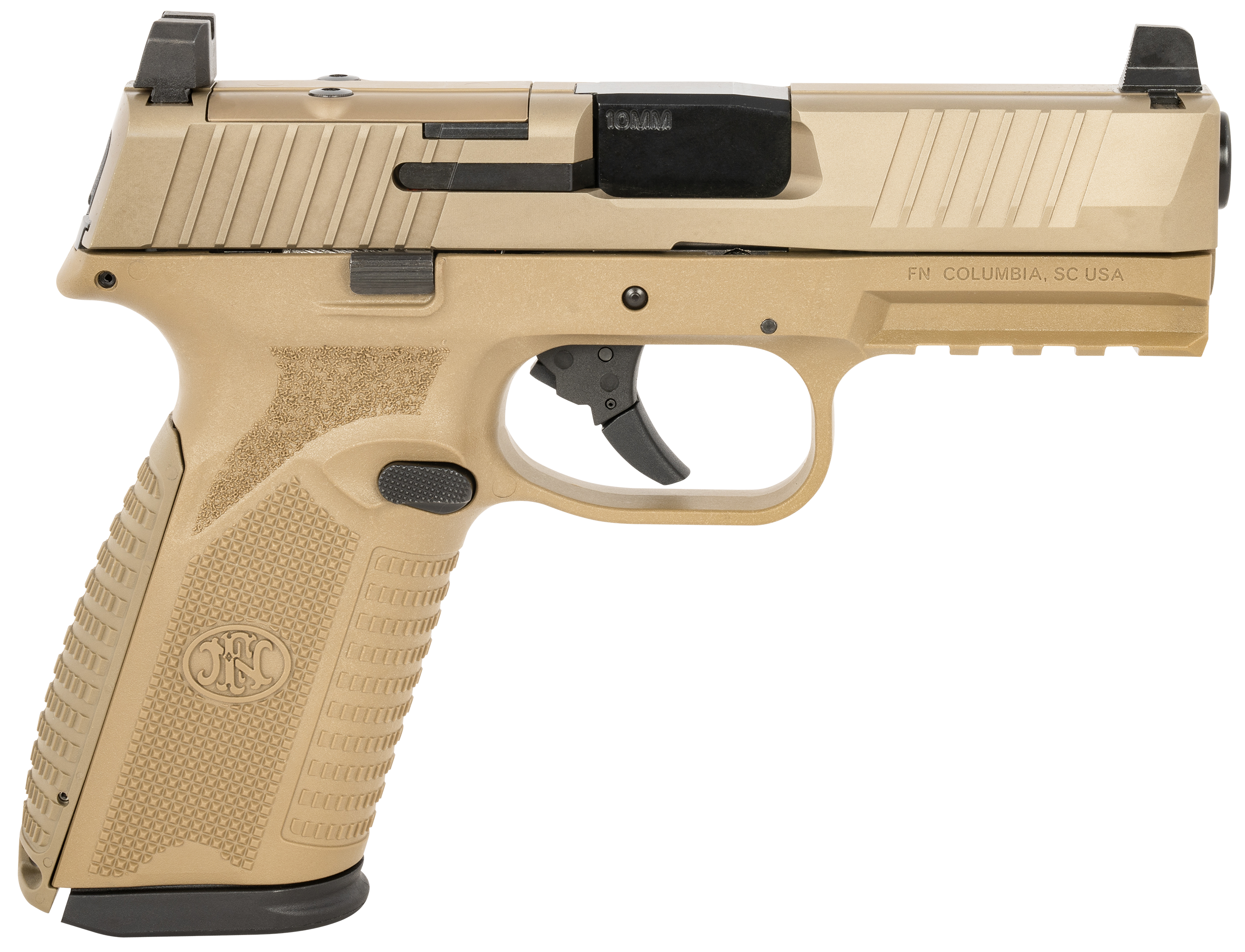 FN Herstal 510 MRD Optic Ready Pistol 66101382, 10mm Auto, 4.10in, FDE Textured Polymer, Flat Dark Earth Finish, 10 Rds