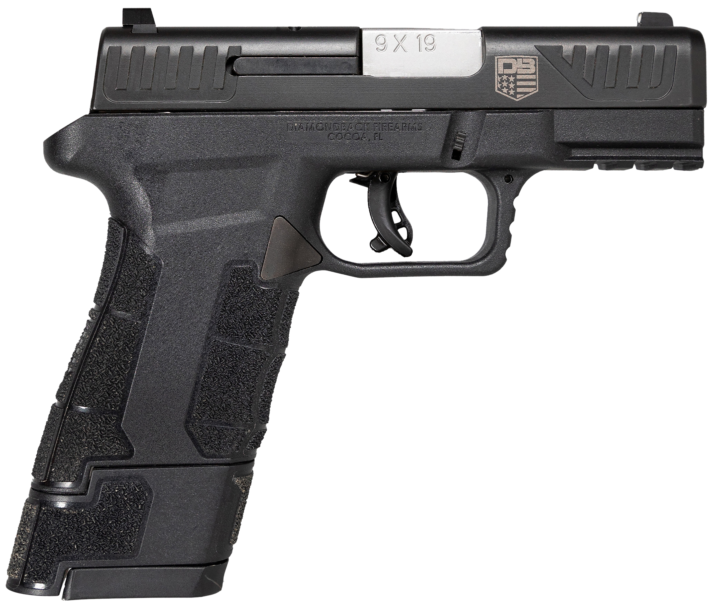 Diamondback AM2 Sub-Compact Pistol DB0300P001, 9mm Luger, 3.50in, Black Polymer Frame w/Picatinny Rail & Polymer Grips, Black Finish, 12 Rds