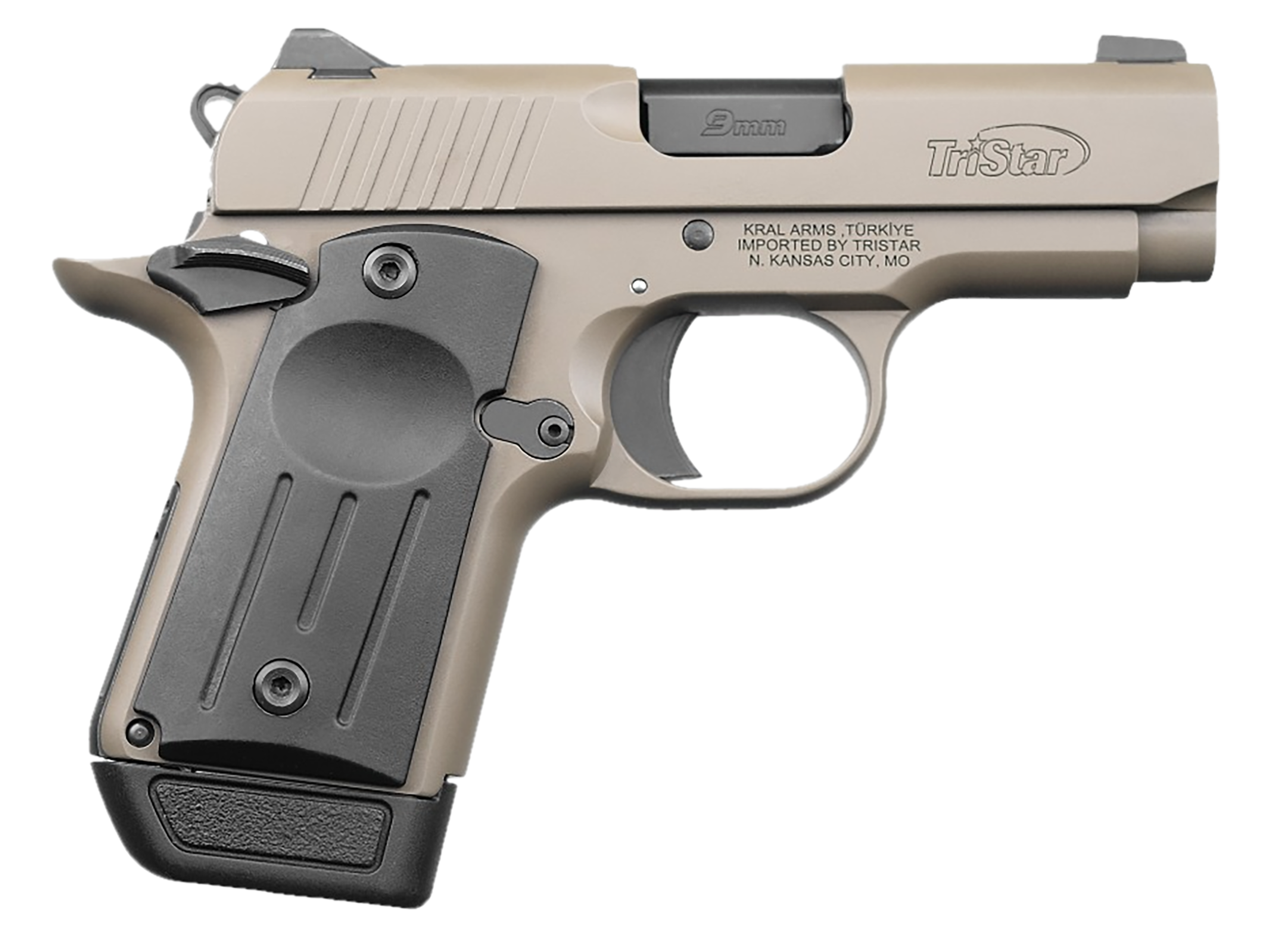 Tri-Star Protege X Pistol 85708, 9mm Luger, 3.20in, Black Polymer Grips, Flat Dark Earth Cerakote Finish, 7 Rds
