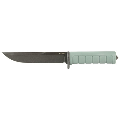 KA-BAR 6100 Dust I Fixed Blade Knife - 6.13" D2 Black Clip Point Blade, Green GFN Handles, Plastic Sheath