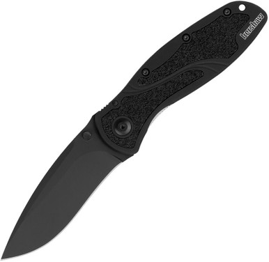 Kershaw 1670BLKMAG Ken Onion Blur Assisted Folding Knife - 3.4" CPM-MagnaCut Black Blade, Black Aluminum Handles w/ Trac-Tec Inserts, Liner Lock
