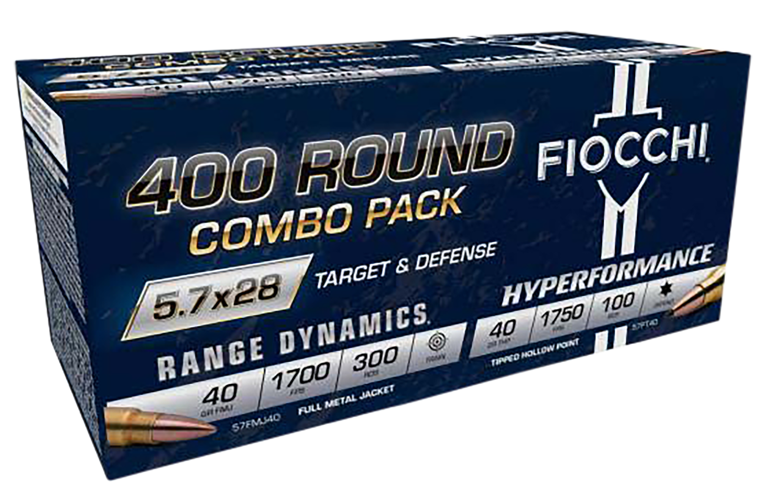 Fiocchi Hyperformance Pistol Ammunition 57COMPT, 5.7x28mm, Full Metal Jacket (FMJ)