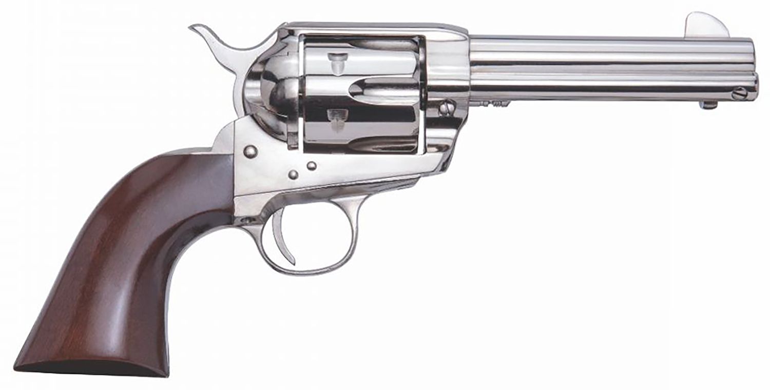 Cimarron Pistolero Revolver PPP45N, 45 Colt (LC), 4.75in, Smooth Walnut Grips, Steel Frame Finish, 6 Rds