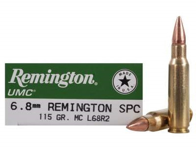 Remington 6.8mm Rem SPC Ammunition UMC L68R2 115 Grain Full Metal Jacket Case of 200 Rounds