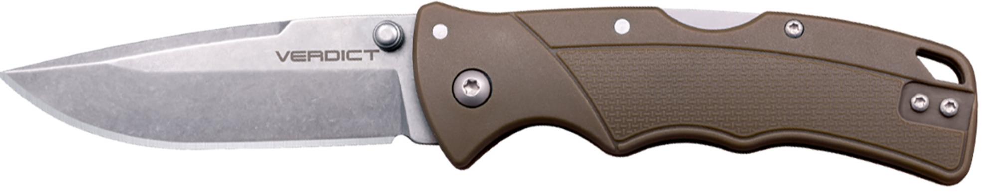 Cold Steel Verdict Tanto EDC Knife w/Flat Dark Earth Textured Handle (CSFLC3SPSSFDEZ)