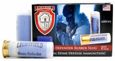 Lightfield 12 Gauge Ammunition LFHDRS12 Less Lethal Home Defense Rubber Slug 2-3/4" 600fps5 Rounds
