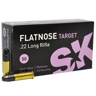 SK .22 Long Rifle Ammunition LUSK420159 40 Grain Flatnose Target 50 Rounds