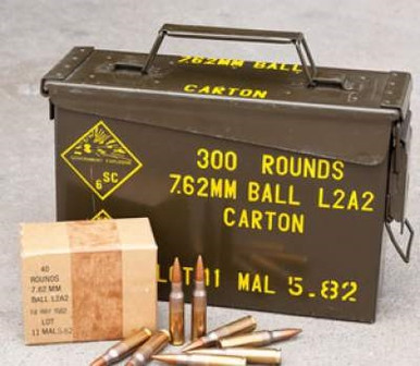 Malaysian 7.62x51mm NATO Ammunition Surplus 146 Grain Full Metal Jacket in Ammo Can 900 rounds