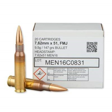MEN 7.62x51mm NATO 147 Grain Full Metal Jacket 20 rounds