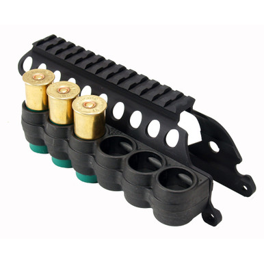 Mesa Tactical Saddle-Mount SureShell Carrier And Saddle Rail For Rem 870 (12-GA) - Black