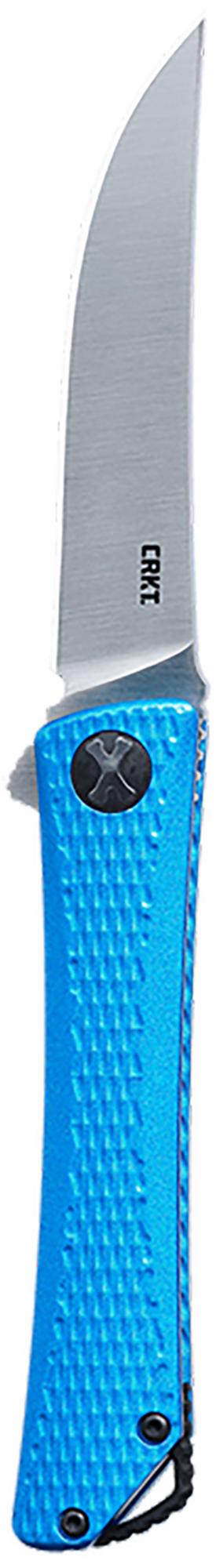 Columbia River Kalbi Upswept EDC Knife w/Blue Crosshatch Textured Handle (7540)