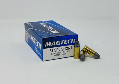 Magtech 38 Special Short Ammunition MT38G 125 Grain Lead Round Nose 50 Rounds