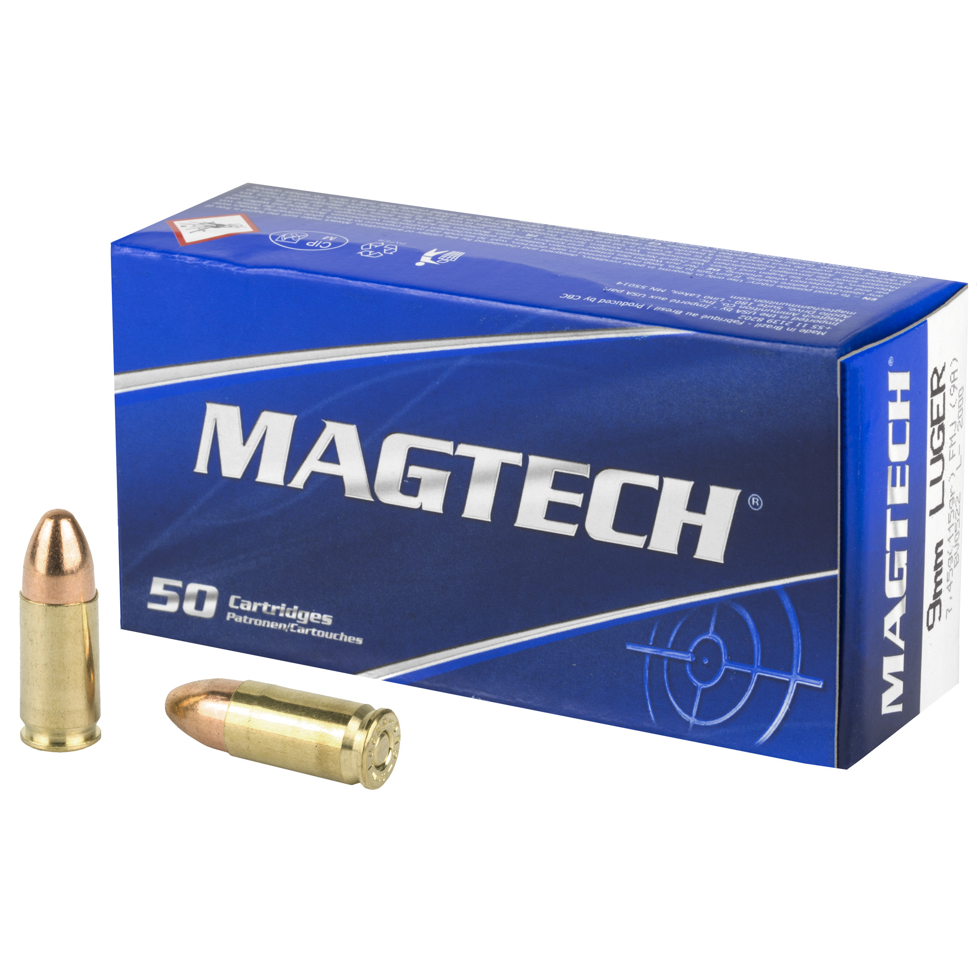 Magtech 9mm Luger Ammo 115 grain FMJ Case of 1000 Rounds 9A