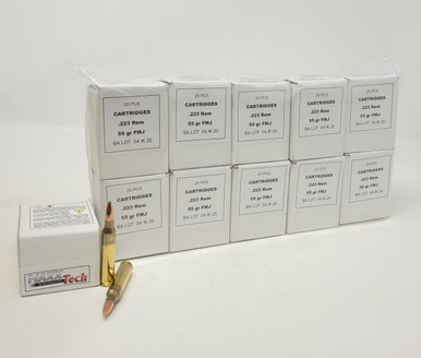 MaxxTech 223 Rem Ammunition MTES22355SLEEVE 55 Grain Full Metal Jacket SLEEVE 200 Rounds