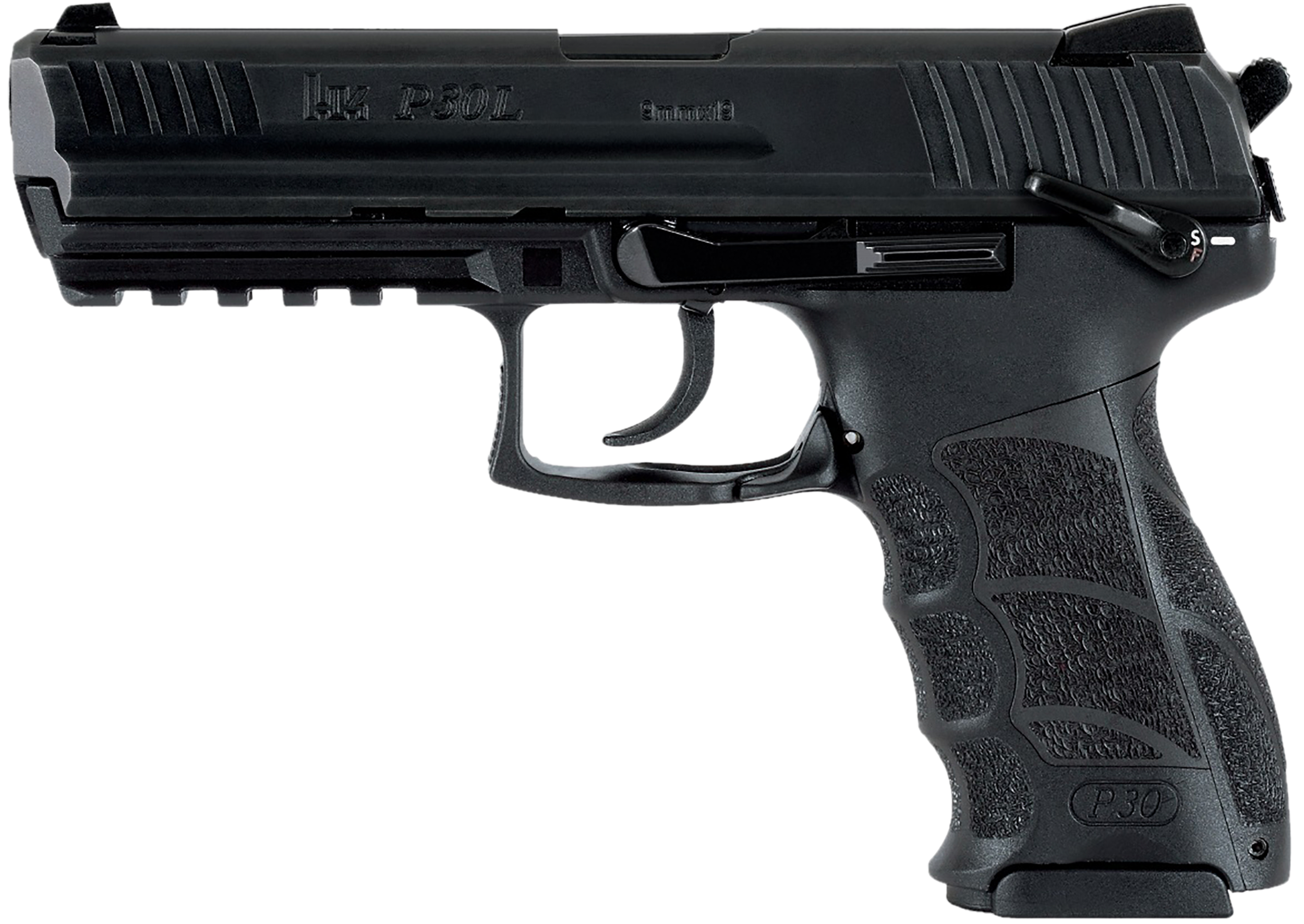 Heckler & Koch P30L V3 Pistol 81001097, 9mm Luger, 4.45in, Black Interchangeable Backstrap, Black Finish, 20 Rds