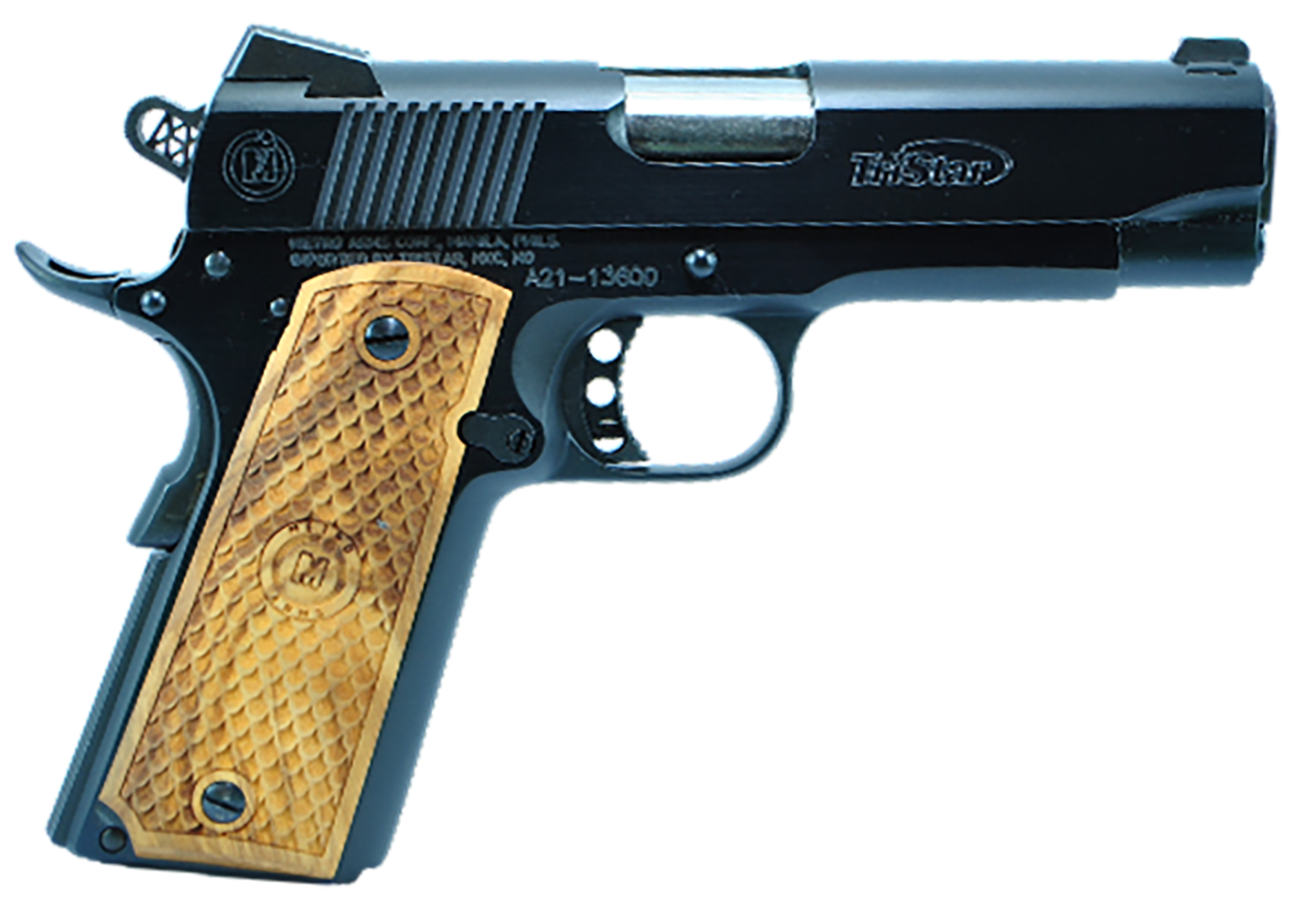 Tri-Star American Classic Commander 1911 Pistol 85620, 45 ACP, 4.25in, Wood Grips, Blued Finish, 8 Rds