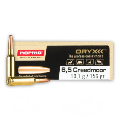 Norma 6.5 Creedmoor Large Game Ammunition NORM20166442 156 Grain Oryx Bonded Jacketed Soft Point 20 Rounds