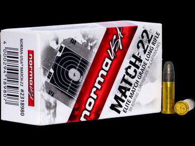 Norma Rifle Match 40 Grain Lead Round Nose 50 Rounds