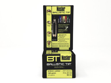 Nosler 6.5mm/.264 diamReloading Bullets 26140 140 Grain Spitzer 50 Pieces