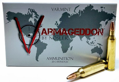 Nosler 22-250 Rem Ammunition 65150 Varmageddon 55 Grain Flat Base Hollow Point 20 Rounds