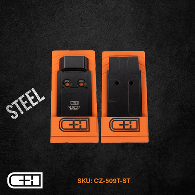 C&H Precision CZ P-10 V4 MIL / LEO to Holosun 509T Adapter Plate - Steel, Includes Mounting Hardware