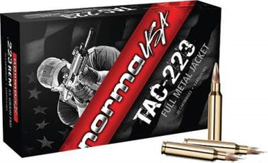 Norma USA 223 Rem Ammunition TAC-223 55 Grain Full Metal Jacket 20 rounds