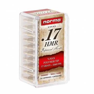 Norma 17 HMR Ammunition Varmint 297040050 17 Grain Polymer Tip 50 Rounds