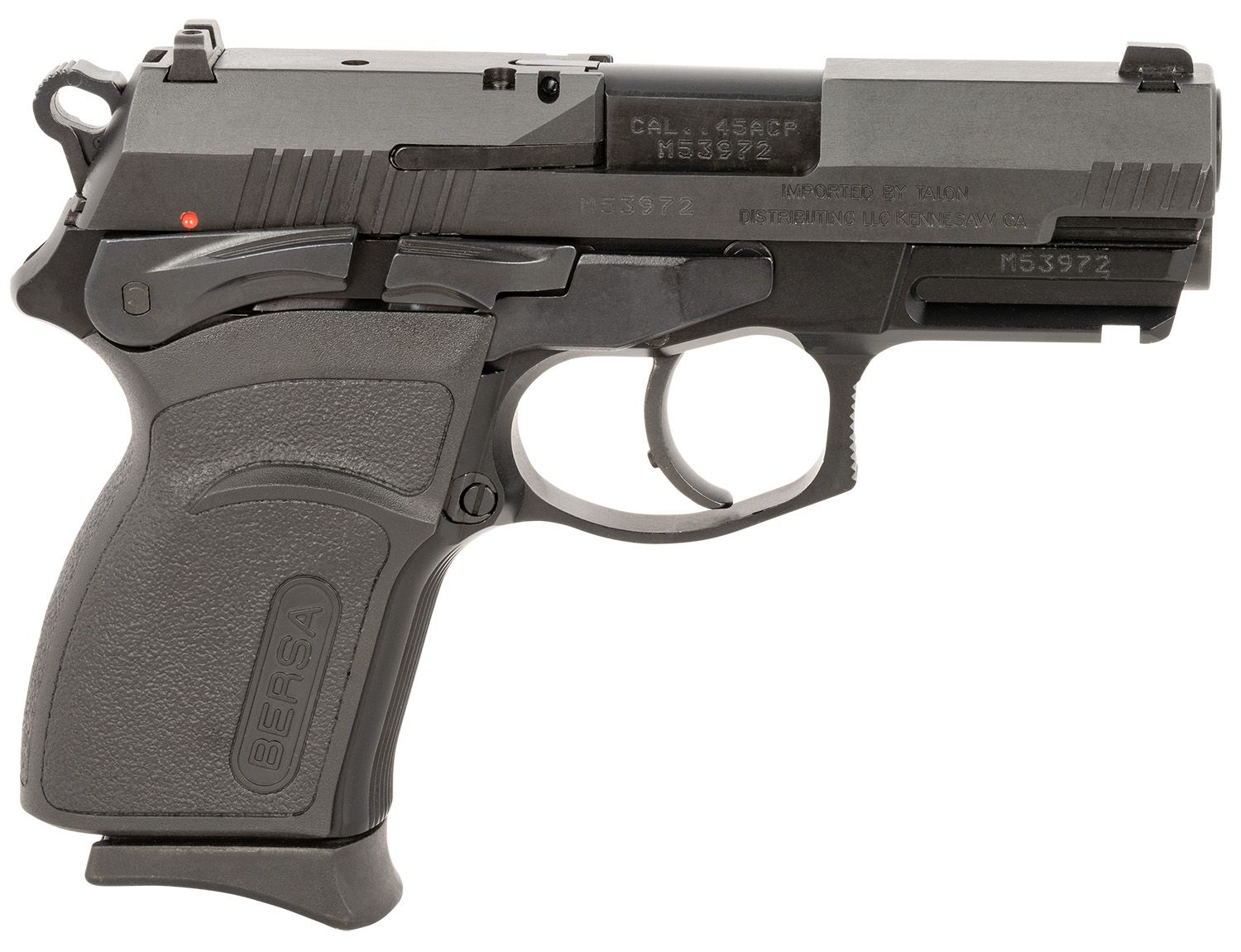 Bersa TPRC Pistol TPR45CM, 45 ACP, 3.50in, Black Polymer, Matte Black Finish, 7 Rds