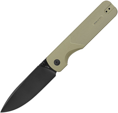Olight Oknife Duron Folding Knife - 3.5" Nitro-V Drop Point PVD Blade, Olive Green OAL Handles