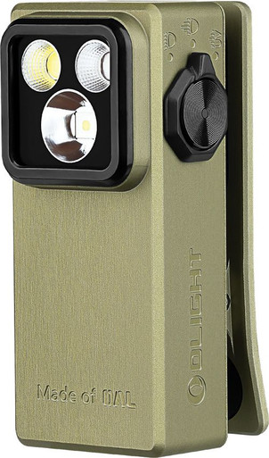 Olight Oclip Ultra Clip-On EDC Light with Flood, Spot, and UV Modes - Olive Green Finish