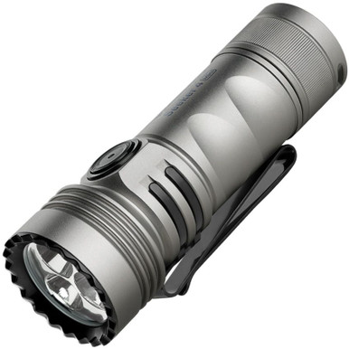 Olight Seeker 4 Mini Limited Edition Rechargeable Cool White LED Flashlight with UV Light, Titanium, 1200 Max Lumens