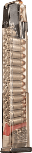 ETS Group 30 Round Omega Mag for Sig P320 9MM - Hardened Steel Feedlips, Clear Polymer