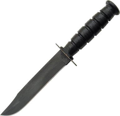 Ontario 498 Marine Combat Knife - 6.875" 1075 Carbon Steel Blade, Kraton Handle, Leather Sheath - 8180