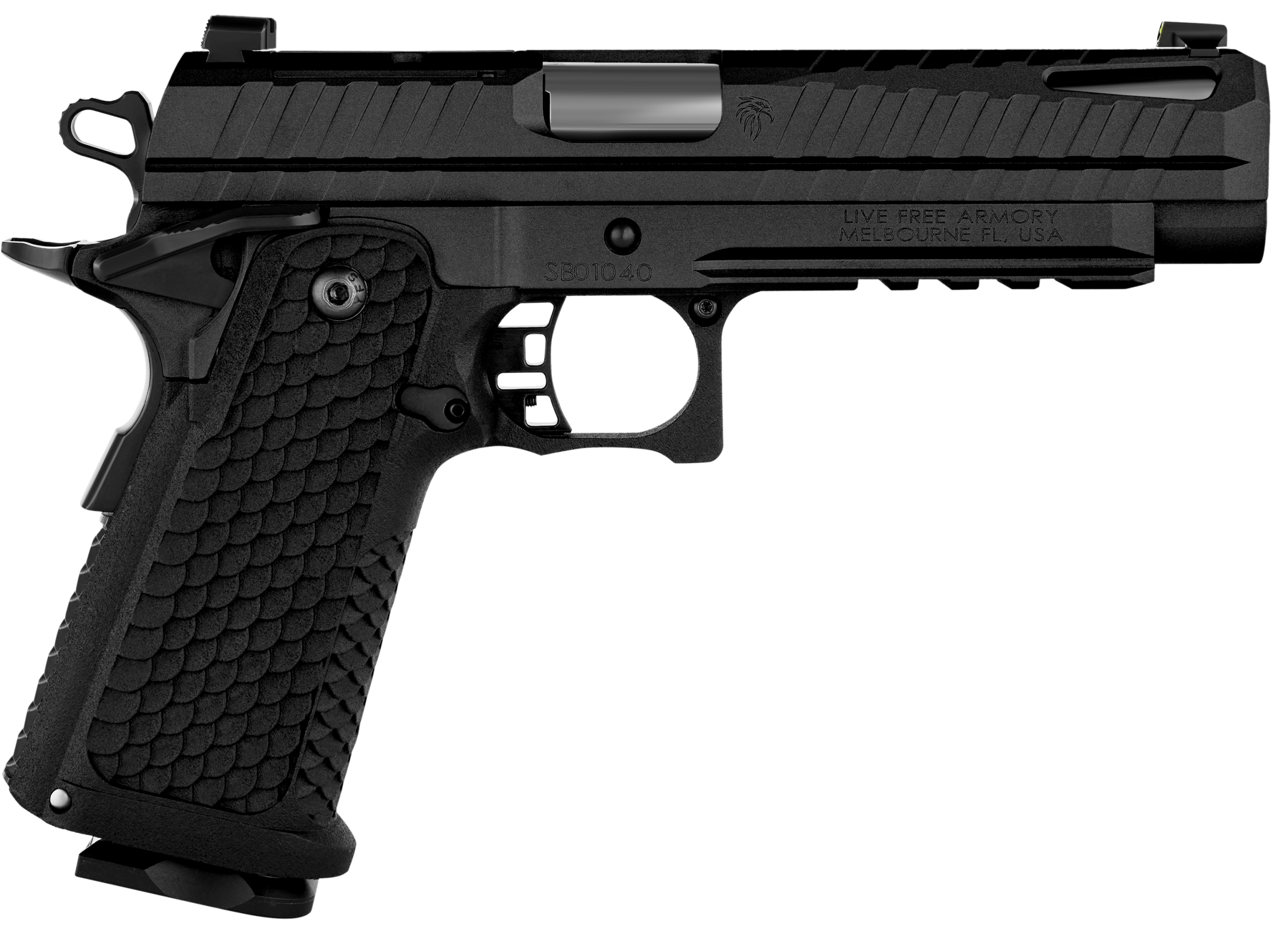 LIVE FREE ARMORY Apollo 11 Optic Ready Pistol LFAPF61205P, 9mm Luger, 4.90in, Aggressive Texture, Elite Black Cerakote Finish, 17 Rds