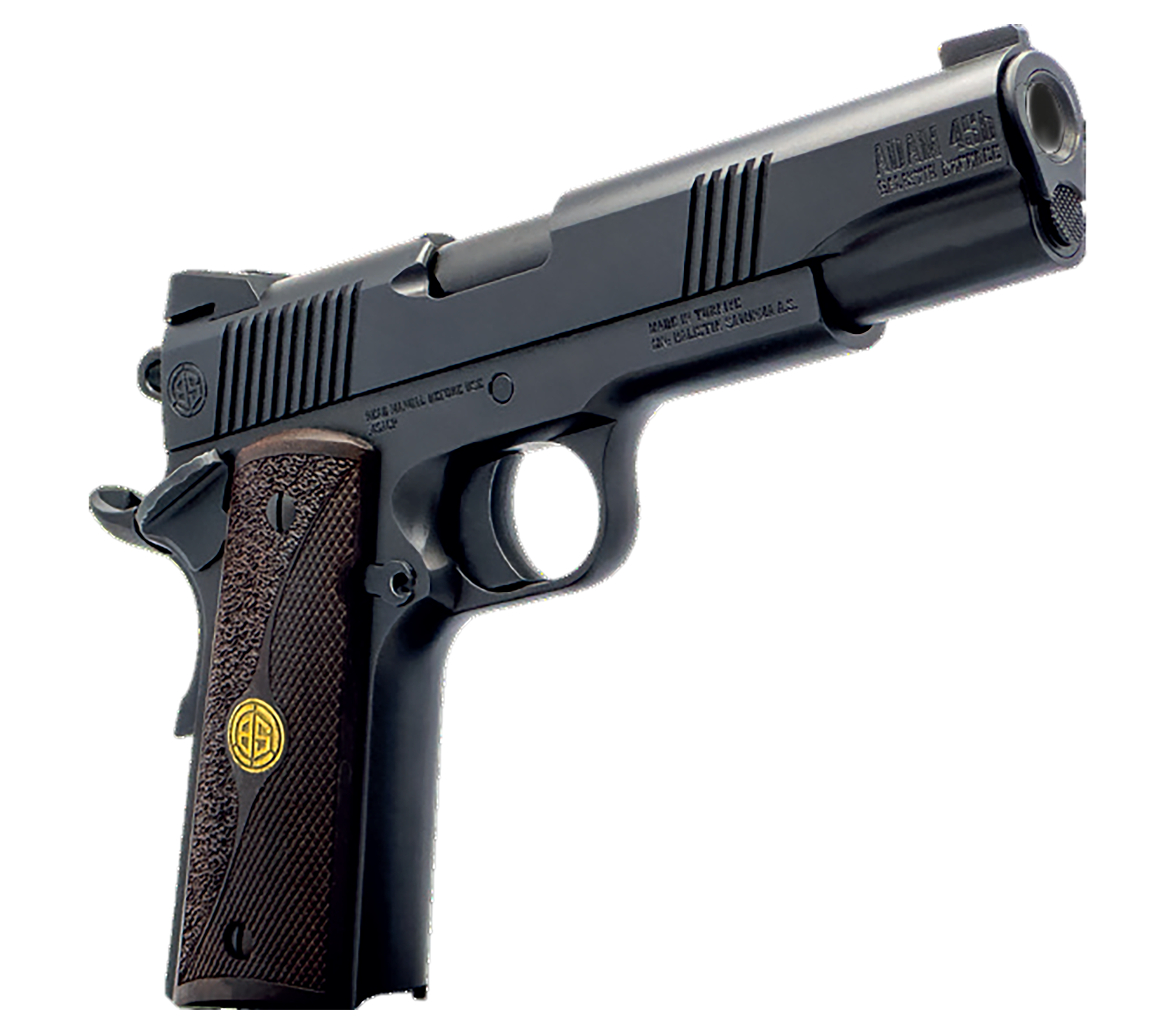 Dickinson 1911 Adam Pistol DCKSN45BB, 45 ACP, 5in, Wood Grips, Black Finish, 8 Rds