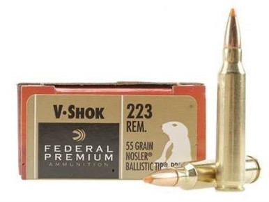 Federal 223 Rem Ammunition Vital-Shok P223F 55 Grain Nosler Ballistic Tip 20 rounds
