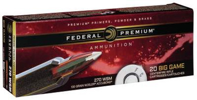 Federal 270 WSM Ammunition Vital-Shok P270WSMA1 130 Grain Nosler AccuBond 20 Rounds