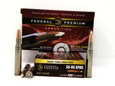 Federal 30-06 Ammunition Vital-Shok P3006A3 150 Grain Nosler AccuBond Polymer Tip 20 Rounds