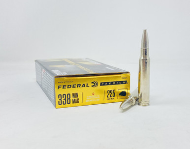 Federal Premium 338 Win Mag Ammunition P338T1 225 Grain Trophy Bonded Bear Claw Jacketed Soft Point 20 Rounds