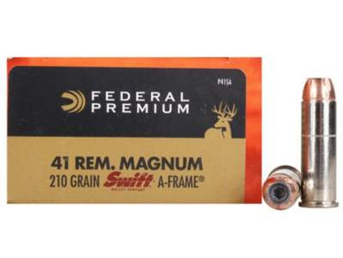 Federal 41 Rem Mag Ammunition P41SA 210 Grain Swift A-Frame Hollow Point 20 rounds