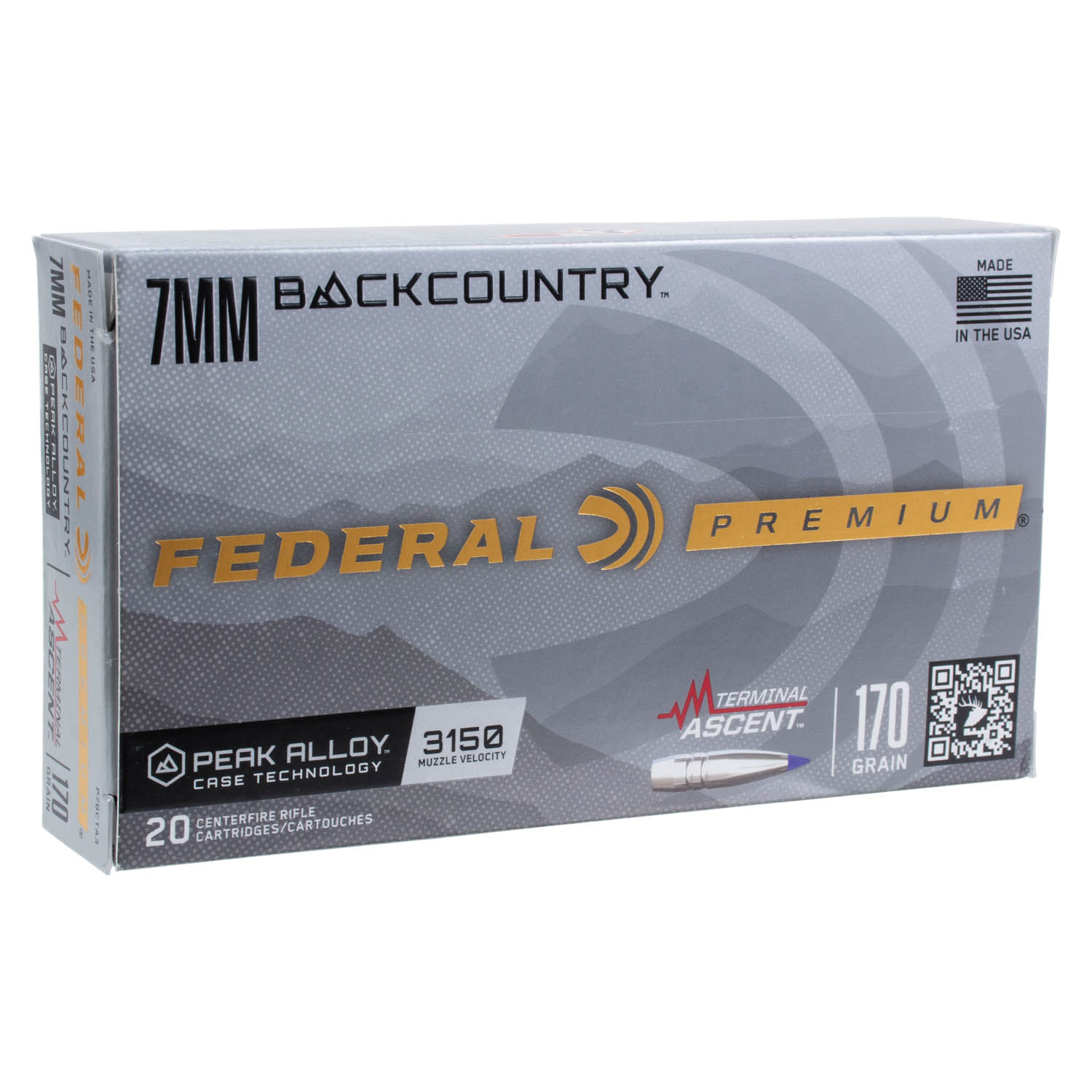 Federal Premium 7mm Backcountry 170gr. Terminal Ascent Ammunition, 20 Round Box